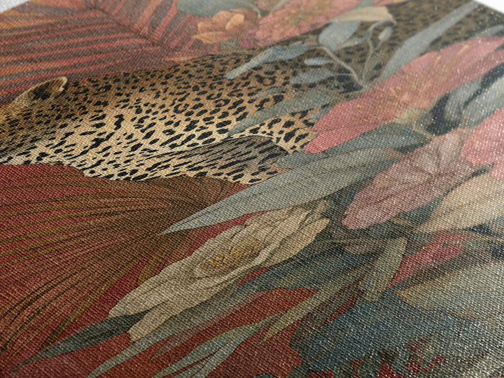 Leopard Hidden Among Palm Leaves Canvas Print, Tropical Art, Whimsical Art, Living Room Decor, Fine Art, Tropic, TRO-1x3-26