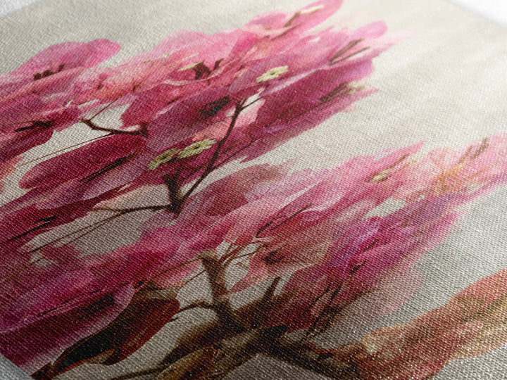 Pink Bougainvillea over White Wall Canvas Print, Tropical Art, Digital Prints, Living Room Decor, Tropic 328, Set of Prints, TRO-1x3-28