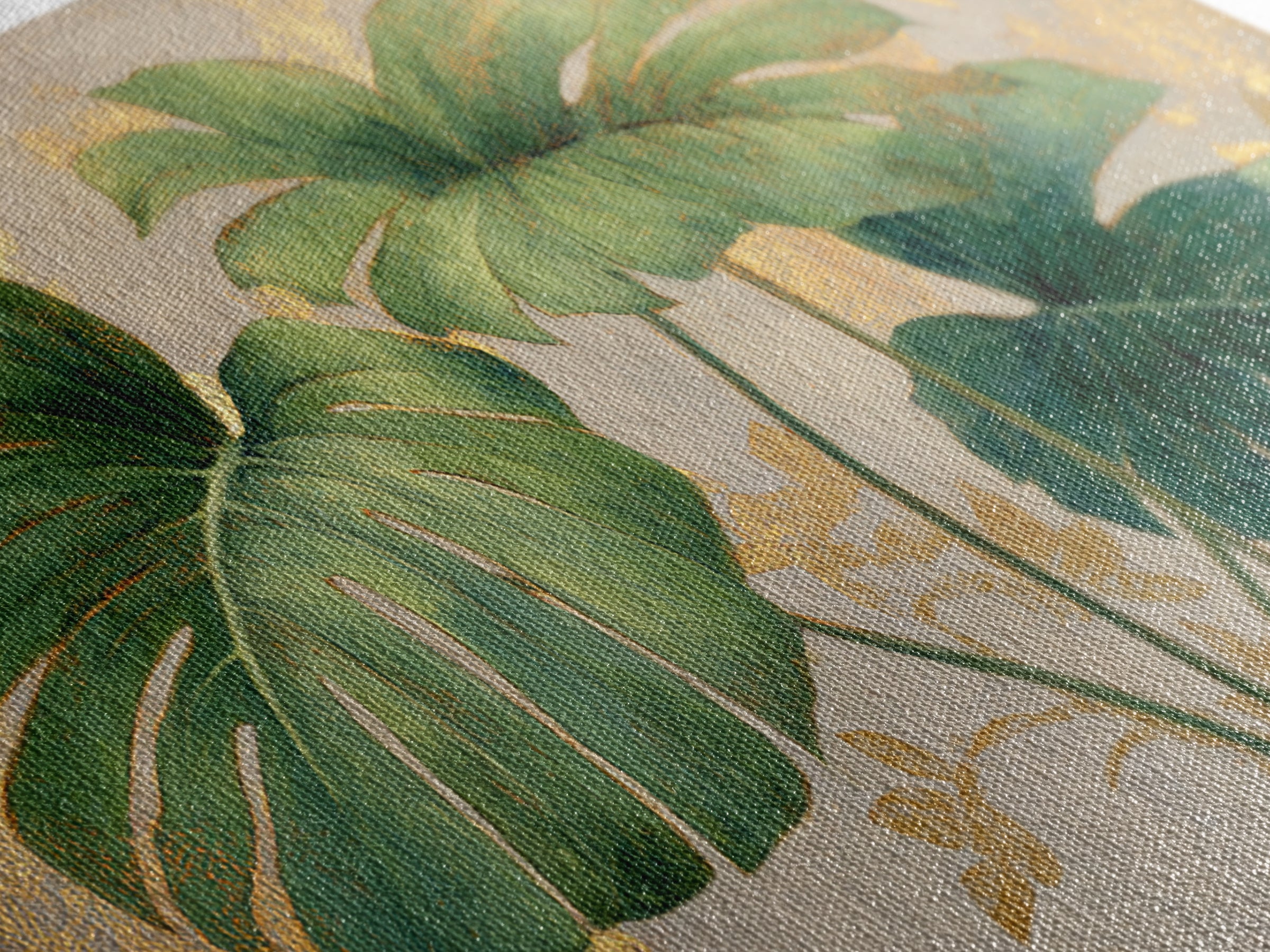 Lush Monstera Leaves Canvas Print, Tropical Art, Digital Art, Living Room Decor, Oil Painting, Tropic, Watercolor Art, TRO-2x1-21