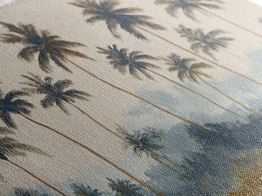 Palm Tree Silhouettes Framed Canvas Print, Tropical Art, Minimalist Decor, Living Room Decor, Fine Art, Tropic, Digital Print, TRO-2x1-24