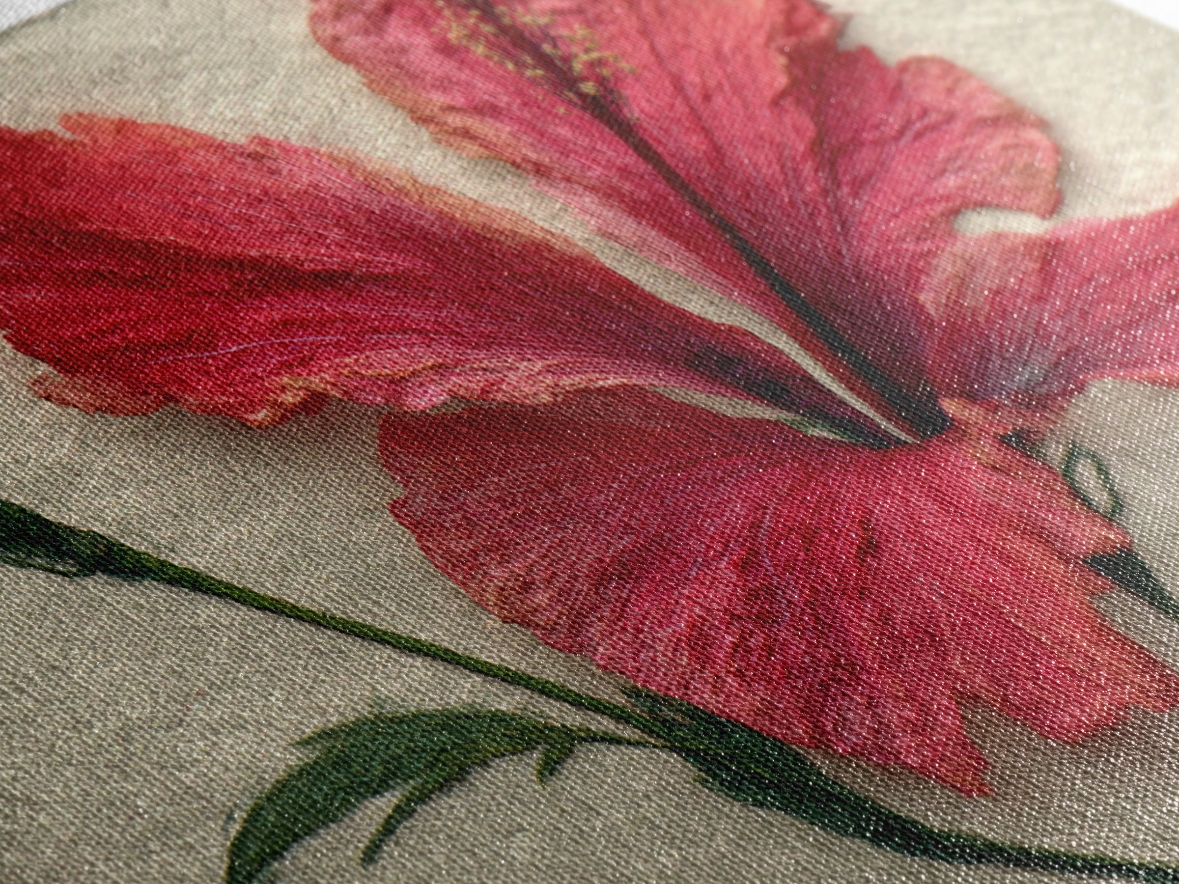 Hibiscus Flower Closeup Framed Canvas Print, Tropical Art, Printable, Living Room Decor, Oil Painting, Tropic, Coastal Decor, TRO-2x1-25
