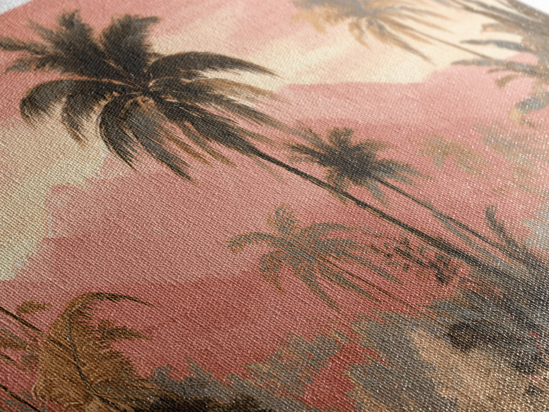 Palm Tree Silhouettes Canvas Print, Tropical Art, Digital Prints, Living Room Decor, Fine Art, Tropic 148, Set of Prints, TRO-2x1-48