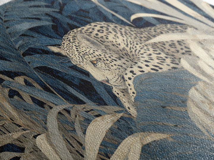 Leopard Hidden Among Palm Leaves Canvas Print, Tropical Art, Print, Living Room Decor, Fine Art, Tropic, Coastal Wall Art, TRO-2x1-58
