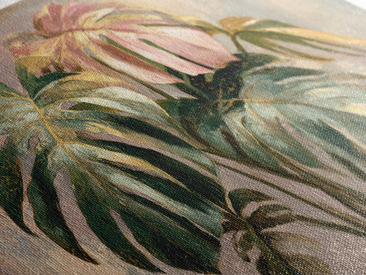 Lush Monstera Leaves Canvas Print, Tropical Art, Abstract Painting, Living Room Decor, Fine Art, Tropic, Gallery Decor, TRO-2x1-69