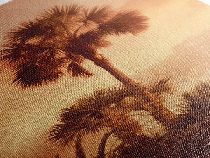Palm Tree Silhouettes Framed Canvas Print, Tropical Art, Beach Prints, Living Room Decor, Watercolor Art, Tropic, TRO-2x3-36