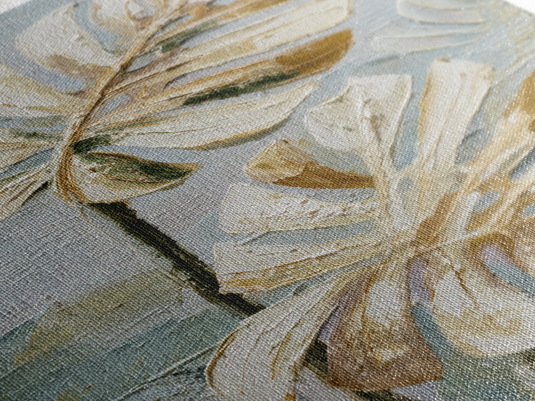 Lush Monstera Leaves Canvas Print, Tropical Art, Beach Decor, Living Room Decor, Oil Painting, Tropic, Fine Art Print, TRO-2x3-81