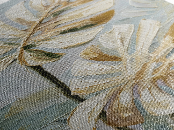 Lush Monstera Leaves Canvas Print, Tropical Art, Beach Decor, Living Room Decor, Oil Painting, Tropic, Fine Art Print, TRO-2x3-81