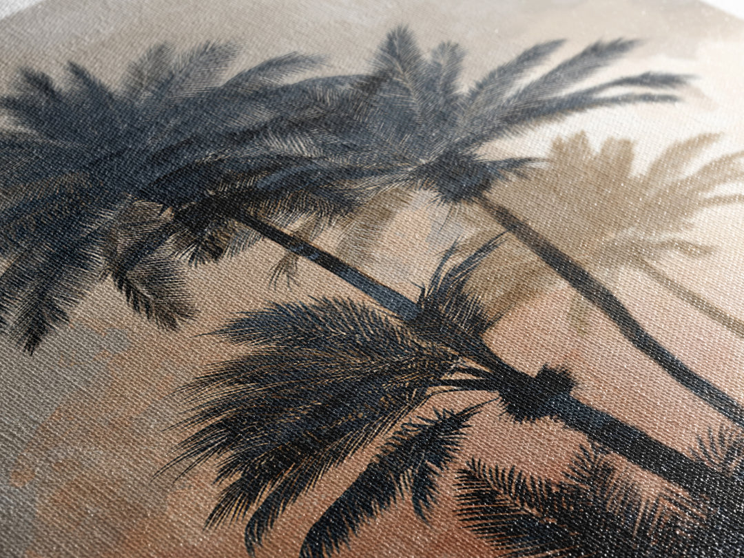 Palm Tree Silhouettes Framed Canvas Print, Tropical Art, Modern Decor, Living Room Decor, Fine Art, Tropic, Wall Decor, TRO-2x3-84