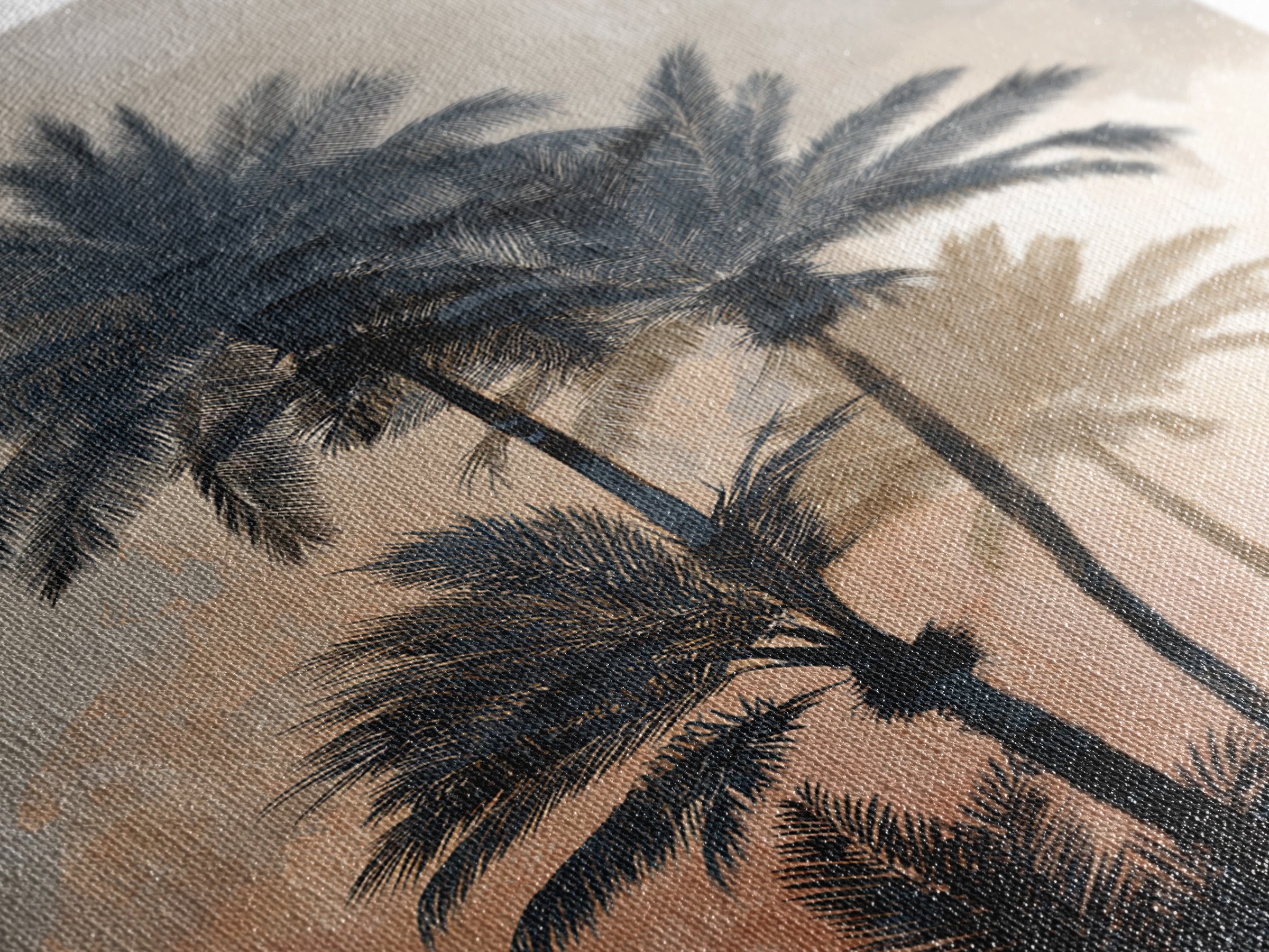 Palm Tree Silhouettes Framed Canvas Print, Tropical Art, Modern Decor, Living Room Decor, Fine Art, Tropic, Wall Decor, TRO-2x3-84