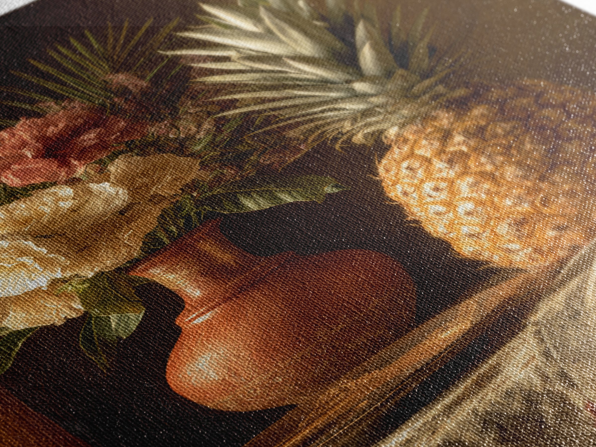 Pineapple and Palm Still Life Canvas Print, Tropical Art, Printable Art, Living Room Decor, Abstract Art, Tropic, TRO-2x3-86