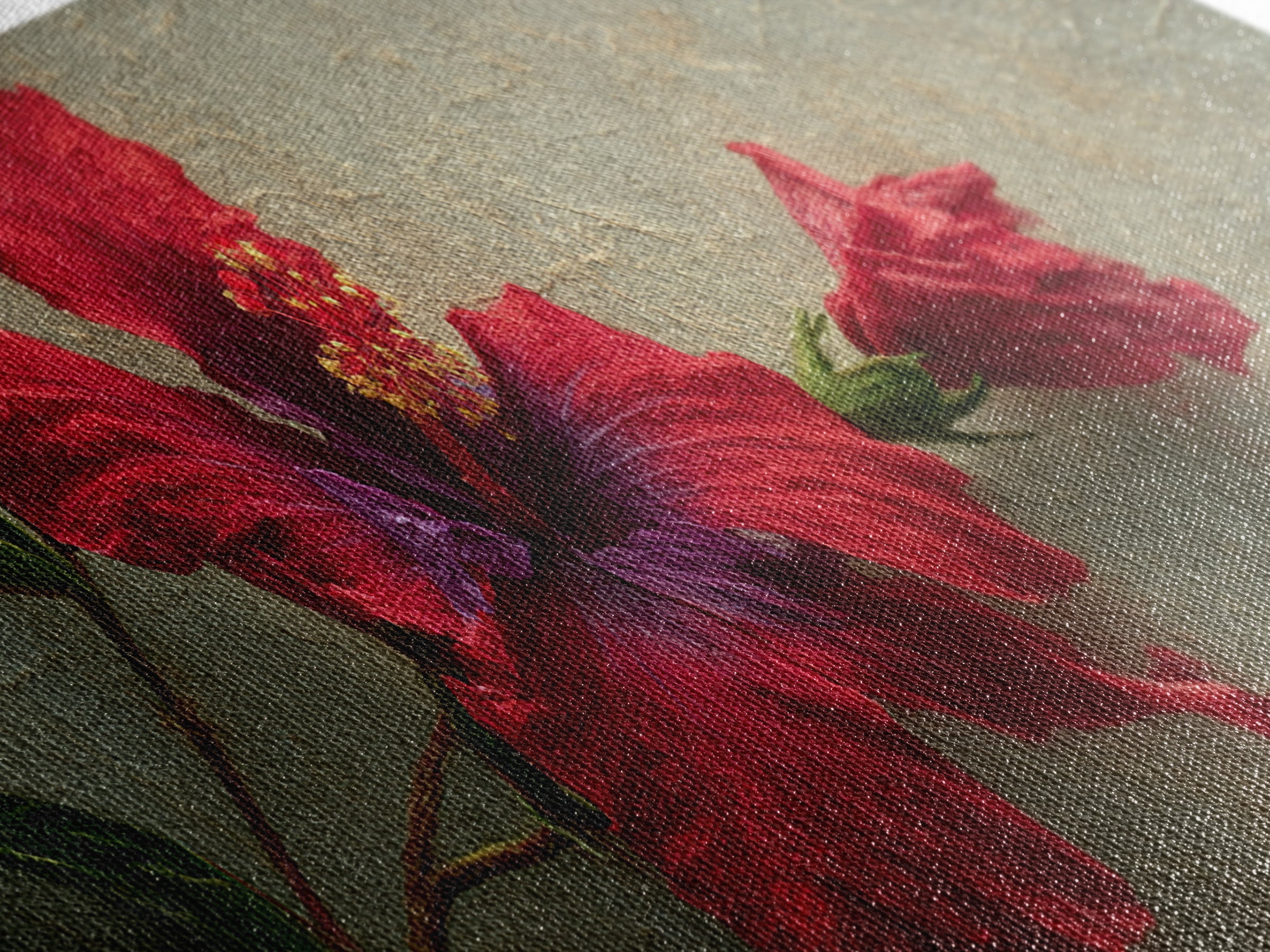 Hibiscus Flower Closeup Canvas Print, Tropical Art, Coastal Art, Living Room Decor, Fine Art, Tropic, Luxury Decor, TRO-3x1-21