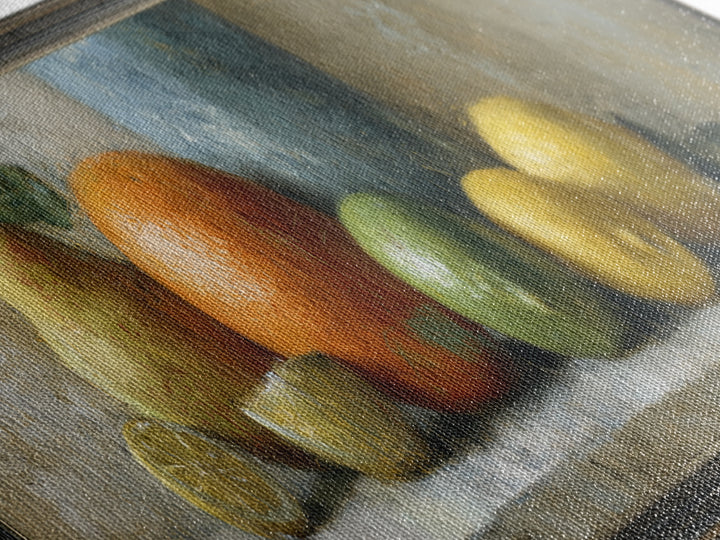 Bright Papaya and Lime Still Life Canvas Print, Tropical Art, Neutral Decor, Living Room Decor, Fine Art, Tropic, Home Decor, TRO-3x1-40