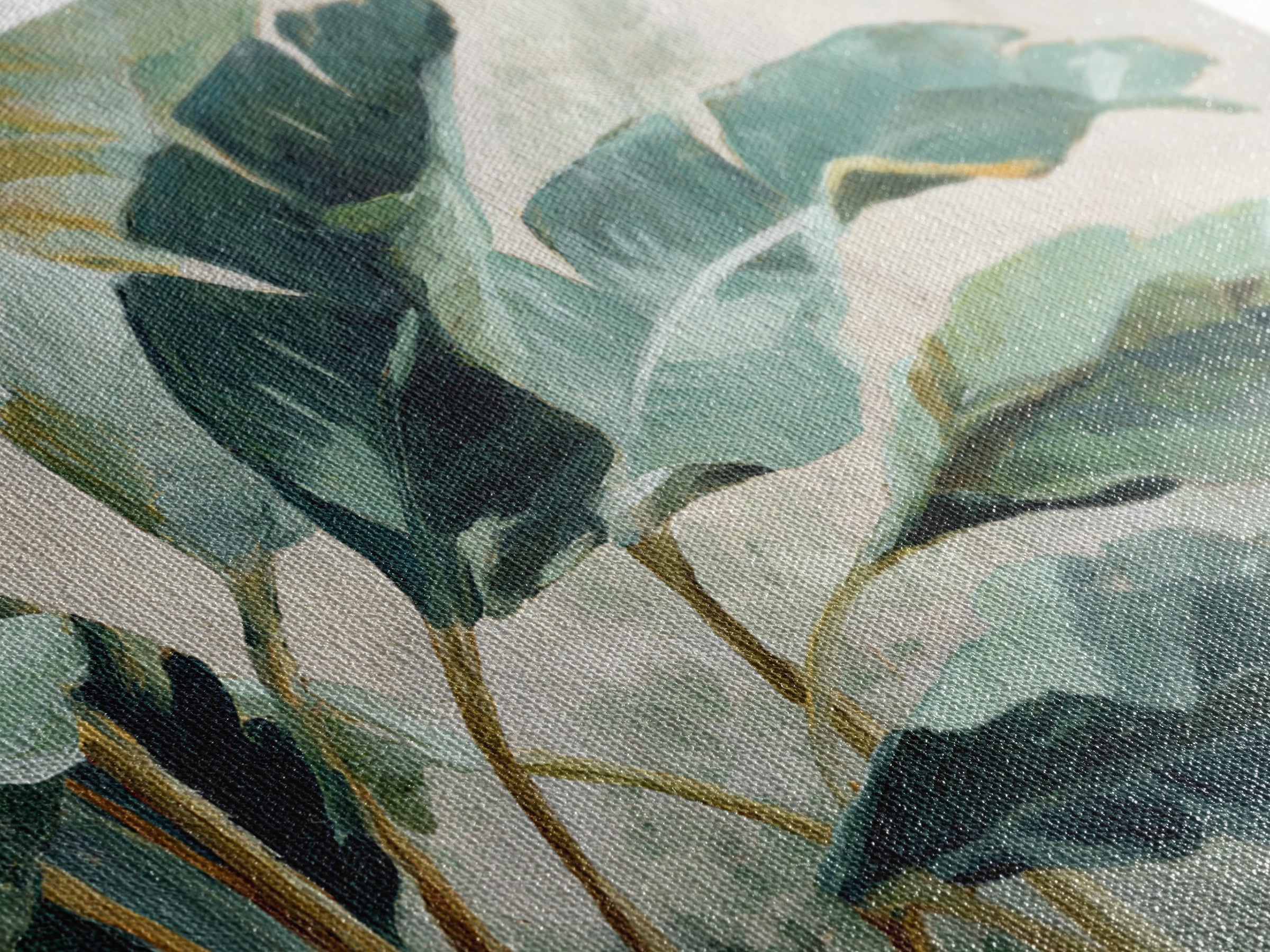 Banana Leaves Layered Framed Canvas Print, Tropical Art, Downloadable Prints, Living Room Decor, Watercolor Art, Tropic, TRO-3x2-13