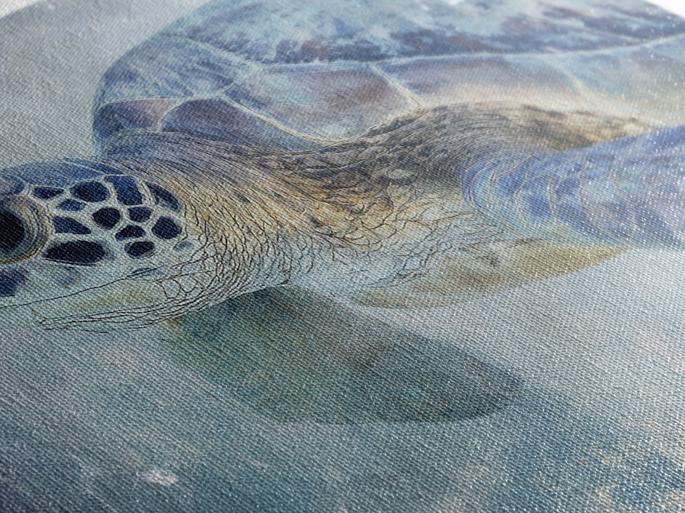 Sea Turtle Near Tropical Reef Framed Canvas Print, Tropical Art, Gallery Wall Art, Living Room Decor, Fine Art, Tropic, TRO-3x2-23