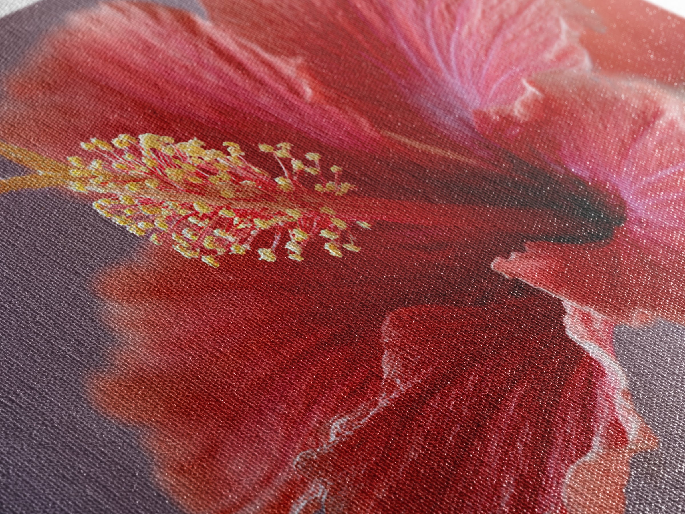 Hibiscus Flower Closeup Framed Canvas Print, Tropical Art, Fine Art Print, Living Room Decor, Watercolor Art, Tropic, TRO-3x2-81