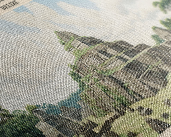 Caracol Travel Art Framed Canvas Print, COUNTRY Wall Decor, Home Decor, Travel Poster, Vintage Wall Art, Watercolor Painting