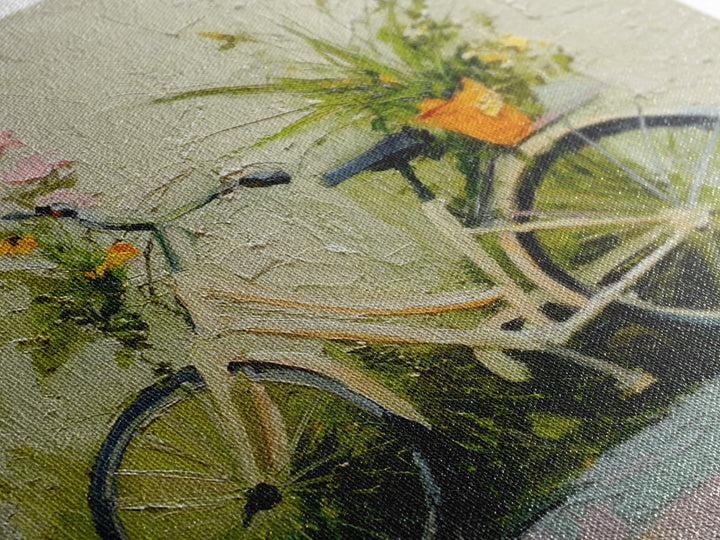 Bicycle Locked to Post Framed Canvas Print, Urban Art, African American Art, Living Room Decor, Fine Art, Urban, Gallery Decor, URB-1x1-39