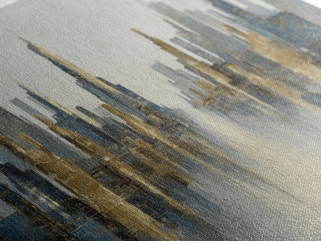 Moody City Skyline Reflected Canvas Print, Urban Art, Modern Decor, Living Room Decor, Abstract Art, Urban, Home Decor, URB-1x1-49