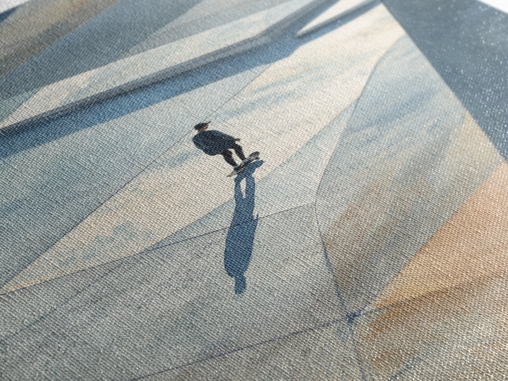 Skateboarder Crossing a Concrete Plaza Canvas Print, Urban Art, Gallery Decor, Living Room Decor, Fine Art, Urban, URB-2x3-15