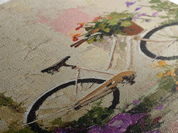 Bicycle Locked to Post Canvas Print, Urban Art, Original Painting, Living Room Decor, Oil Painting, Urban, African American Art, URB-2x3-71