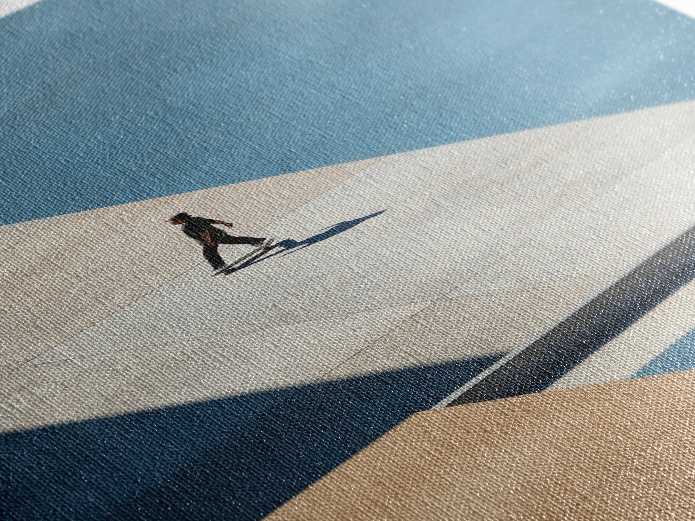 Skateboarder Crossing a Concrete Plaza Framed Canvas Print, Urban Art, Living Room Wall Art, Living Room Decor, Fine Art, Urban, URB-2x3-87