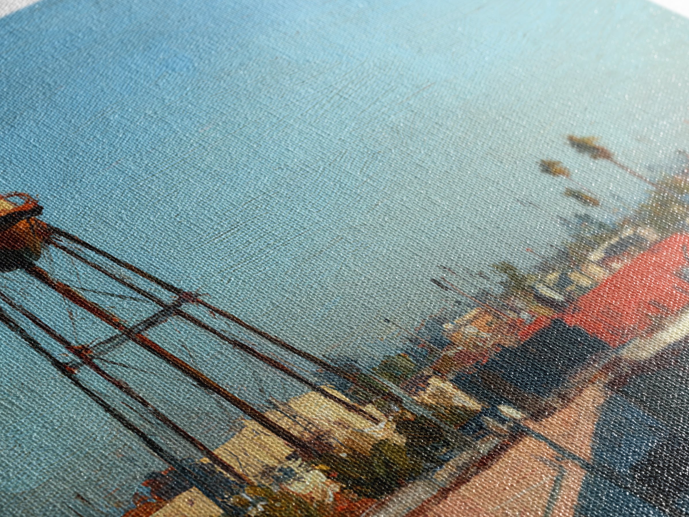 Rooftop Water Tower Canvas Print, Urban Art, Black Woman Art, Living Room Decor, Oil Painting, Urban, Fine Art Print, URB-3x2-61