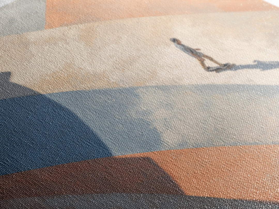 Skateboarder Crossing a Concrete Plaza Canvas Print, Urban Art, Wall Art, Living Room Decor, Fine Art, Urban, Digital Print, URB-3x2-83