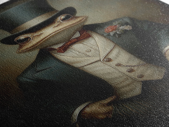 Toad Prince, Victorian Animal Portrait, Halloween Art, Gothic Whimsy Decor, Anthropomorphic Costume Art