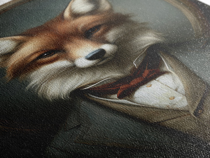 Fox Barrister, Victorian Animal Portrait, Halloween Art, Gothic Whimsy Decor, Anthropomorphic Costume Art