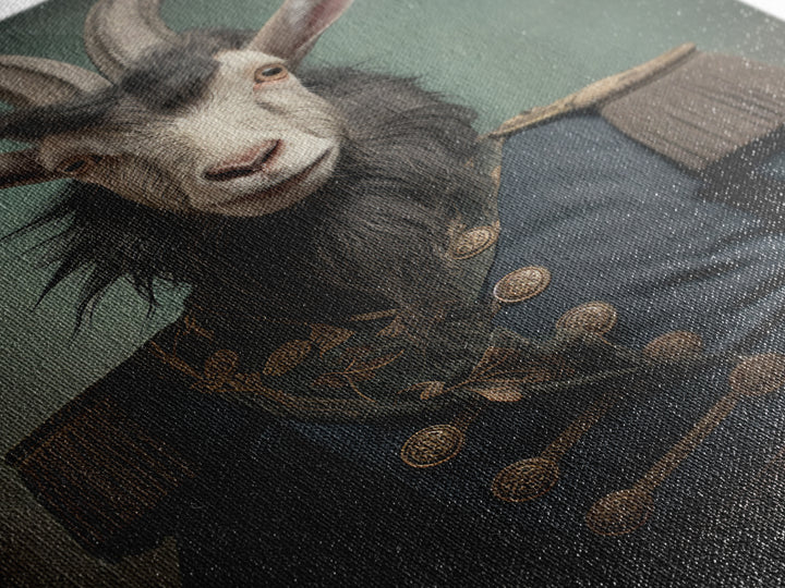Goat Colonel, Victorian Animal Portrait, Halloween Art, Gothic Whimsy Decor, Anthropomorphic Costume Art