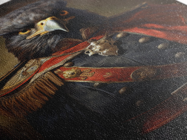 Falcon Officer, Victorian Animal Portrait, Halloween Art, Gothic Whimsy Decor, Anthropomorphic Costume Art