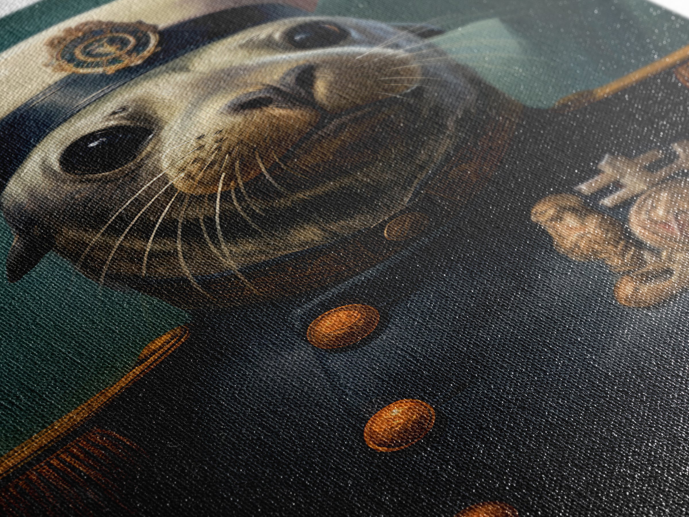 Seal Admiral, Victorian Animal Portrait, Halloween Art, Gothic Whimsy Decor, Anthropomorphic Costume Art