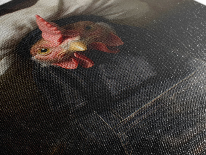 Chicken Housekeeper, Victorian Animal Portrait, Halloween Art, Gothic Whimsy Decor, Anthropomorphic Costume Art
