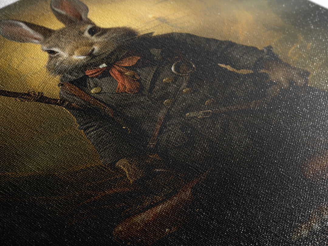 Hare Explorer, Victorian Animal Portrait, Halloween Art, Gothic Whimsy Decor, Anthropomorphic Costume Art