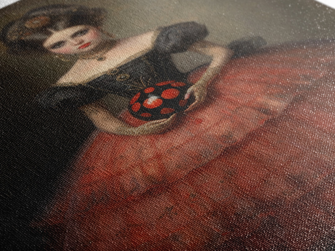 Ladybug Debutante, Victorian Animal Portrait, Halloween Art, Gothic Whimsy Decor, Anthropomorphic Costume Art