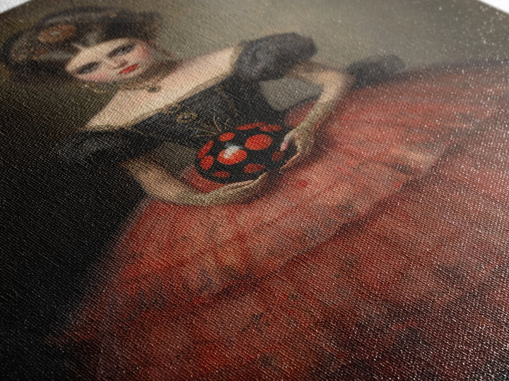 Ladybug Debutante, Victorian Animal Portrait, Halloween Art, Gothic Whimsy Decor, Anthropomorphic Costume Art