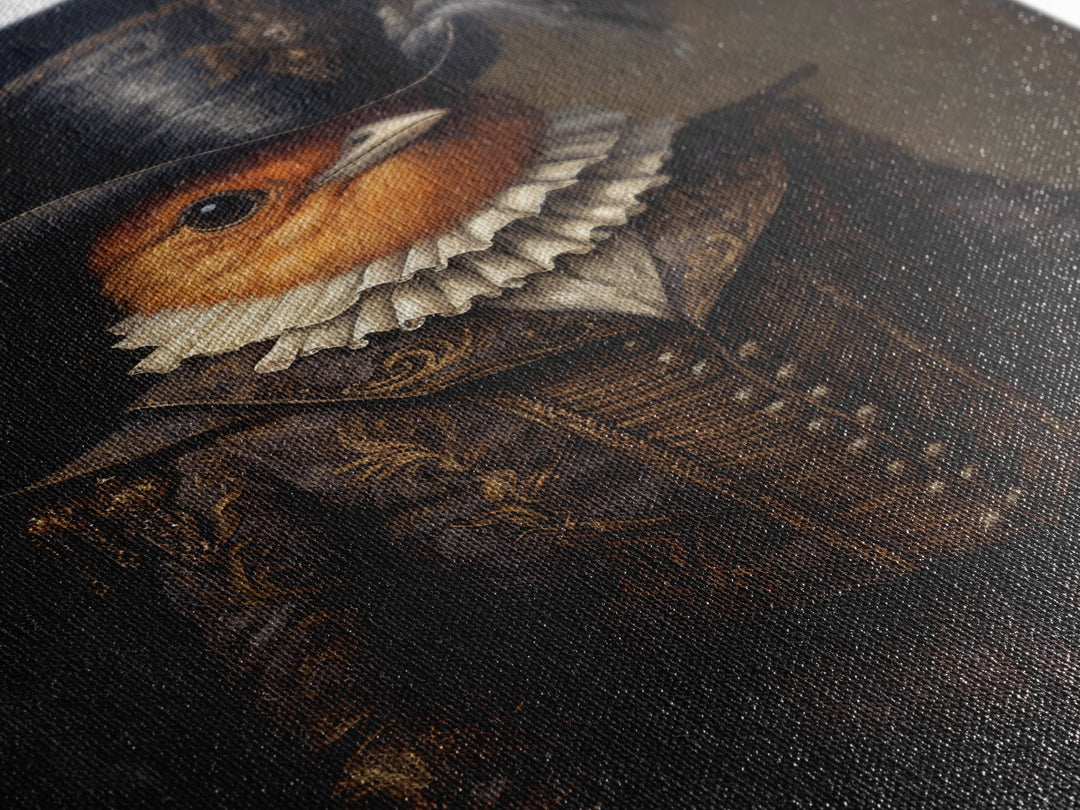 Robin Valentine, Victorian Animal Portrait, Halloween Art, Gothic Whimsy Decor, Anthropomorphic Costume Art