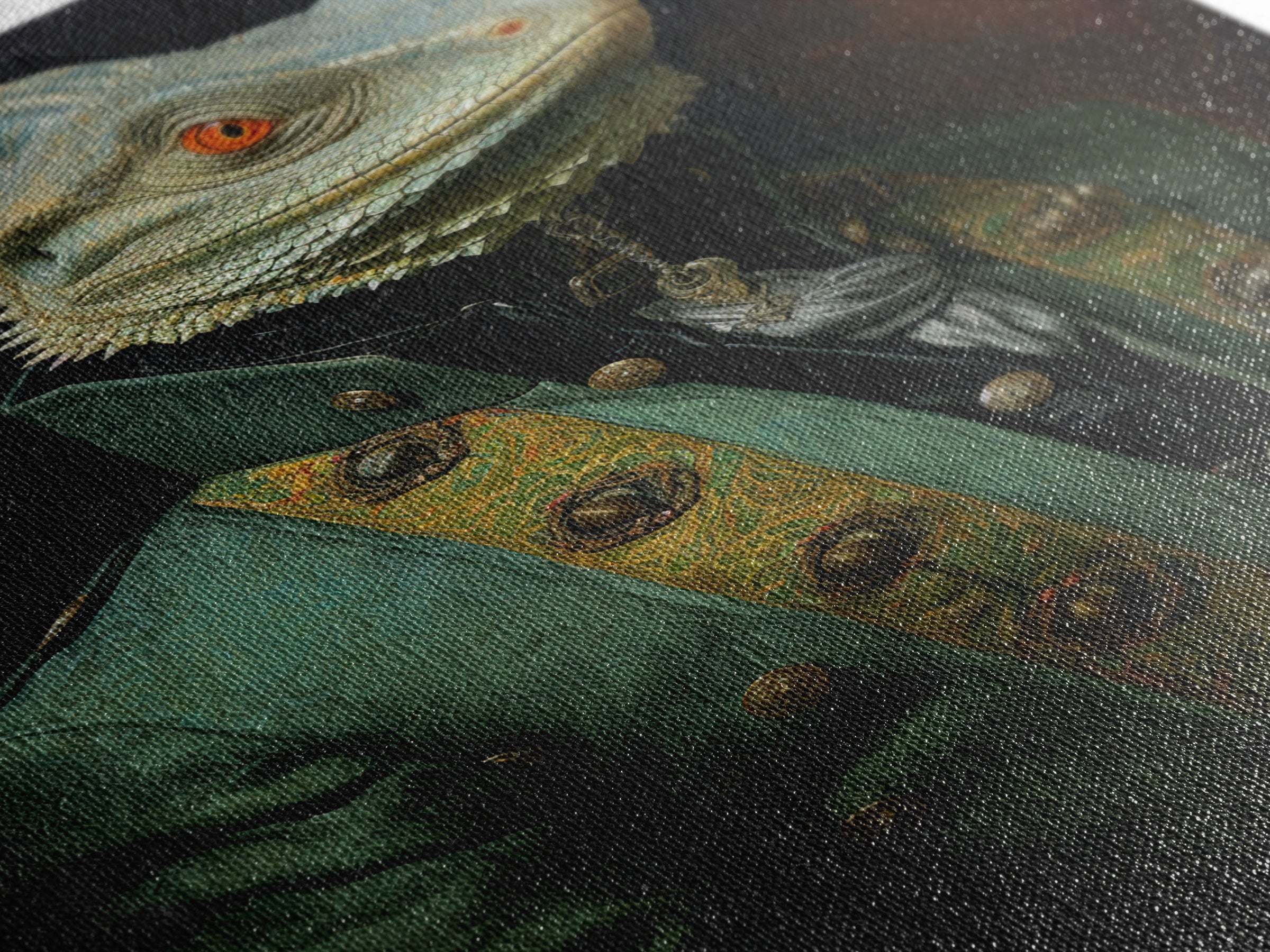 Iguana Vizier, Victorian Animal Portrait, Halloween Art, Gothic Whimsy Decor, Anthropomorphic Costume Art