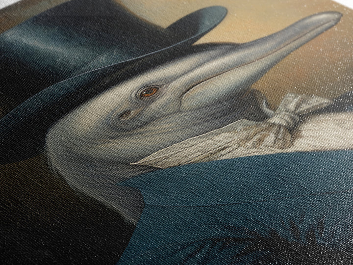 Dolphin Aristocrat, Victorian Animal Portrait, Halloween Art, Gothic Whimsy Decor, Anthropomorphic Costume Art