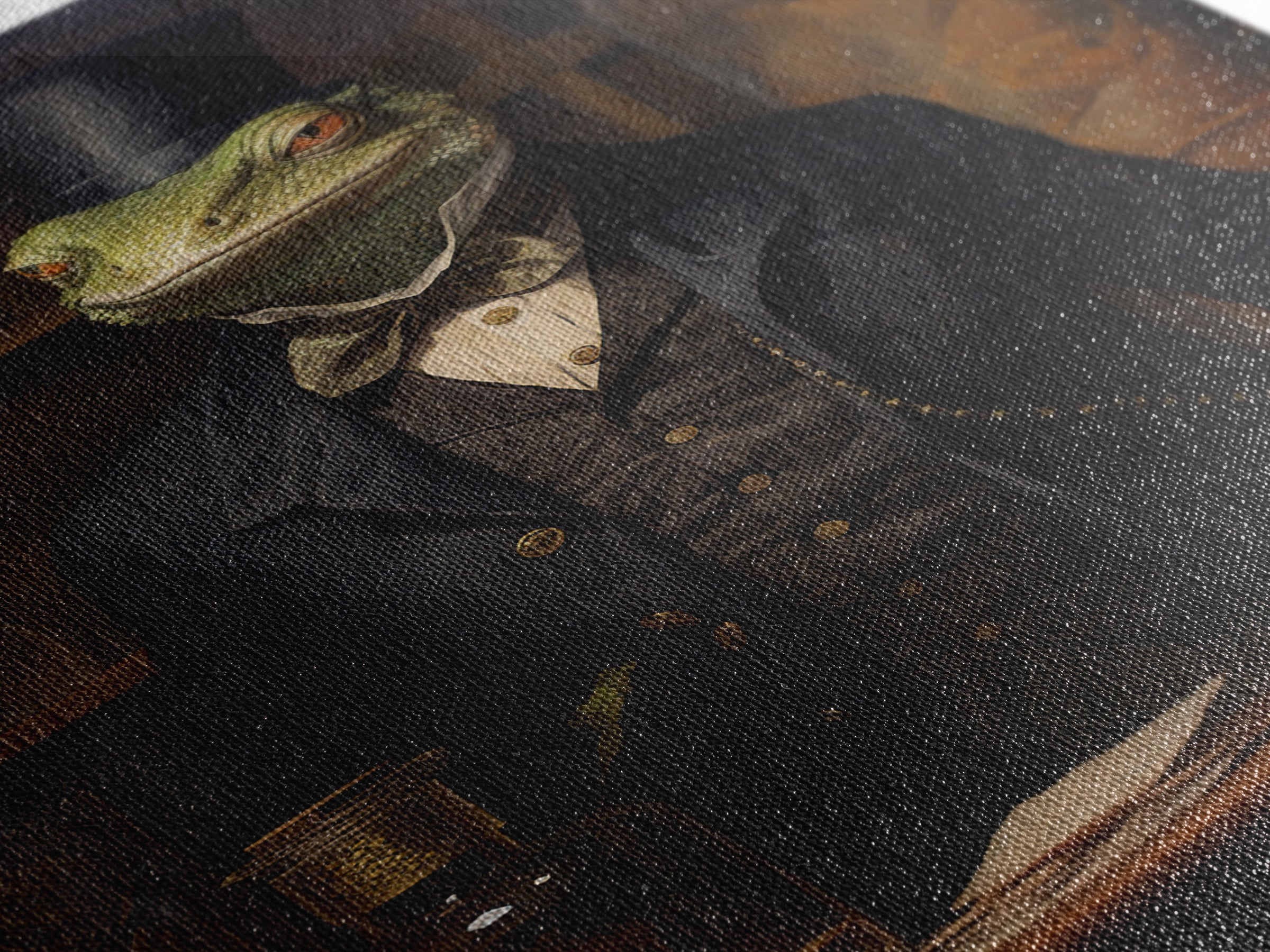 Lizard Chemist, Victorian Animal Portrait, Halloween Art, Gothic Whimsy Decor, Anthropomorphic Costume Art
