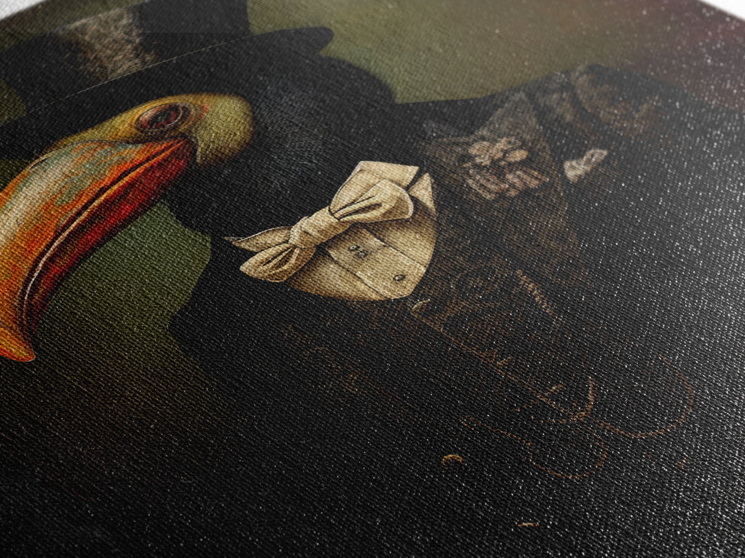Toucan Advocate, Victorian Animal Portrait, Halloween Art, Gothic Whimsy Decor, Anthropomorphic Costume Art