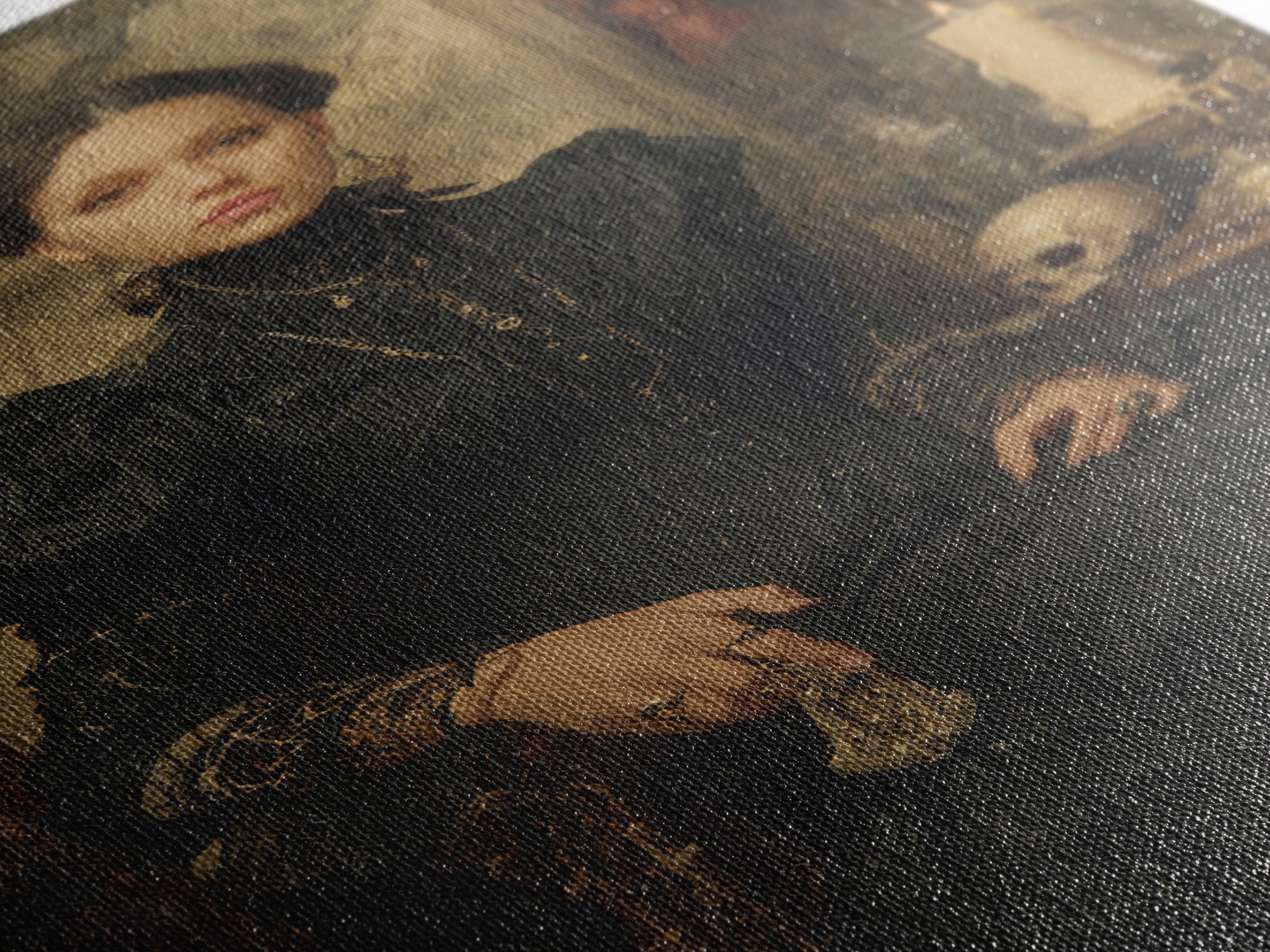 The Stitched Giant, Antique Gothic Portrait, Vertical Wall Art, Framed Canvas Print, Gothic Wall Decor, Halloween Portrait Art