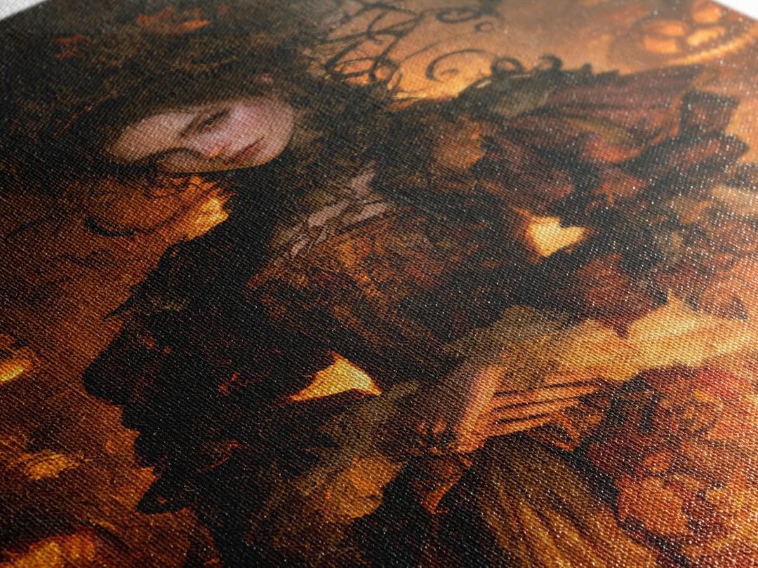 The First Frost Awakening, Victorian Gothic Art, Vertical Wall Art, Framed Canvas Print, Gothic Wall Decor, Halloween Portrait Art