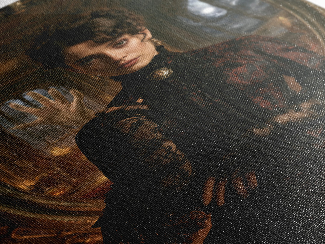 The Cursed Mirror, Victorian Gothic Art, Vertical Wall Art, Canvas Print, Gothic Wall Decor, Halloween Portrait Art, Halloween Decor