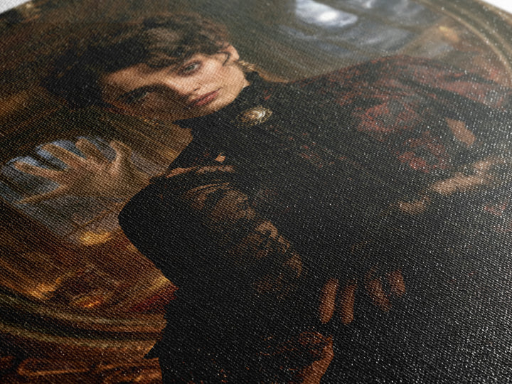 The Cursed Mirror, Victorian Gothic Art, Vertical Wall Art, Canvas Print, Gothic Wall Decor, Halloween Portrait Art, Halloween Decor
