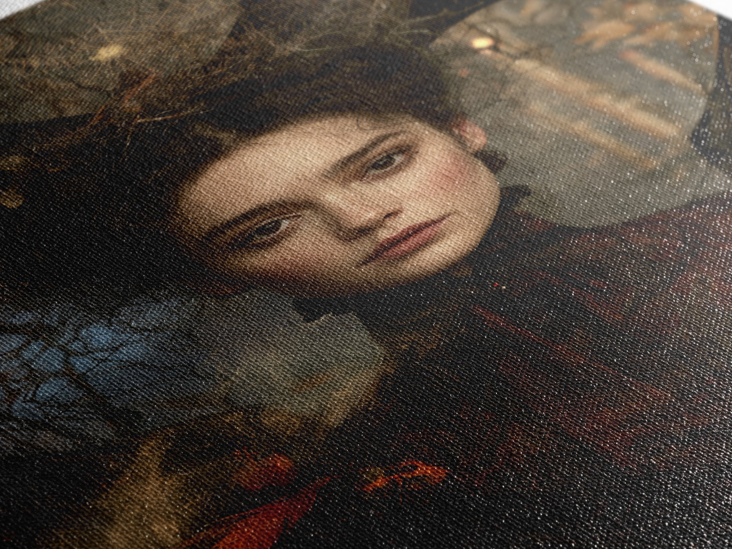 The Spiderweb Crown, Antique Gothic Portrait, Vertical Wall Art, Canvas Print, Gothic Wall Decor, Halloween Portrait Art, Macabre Wall Art