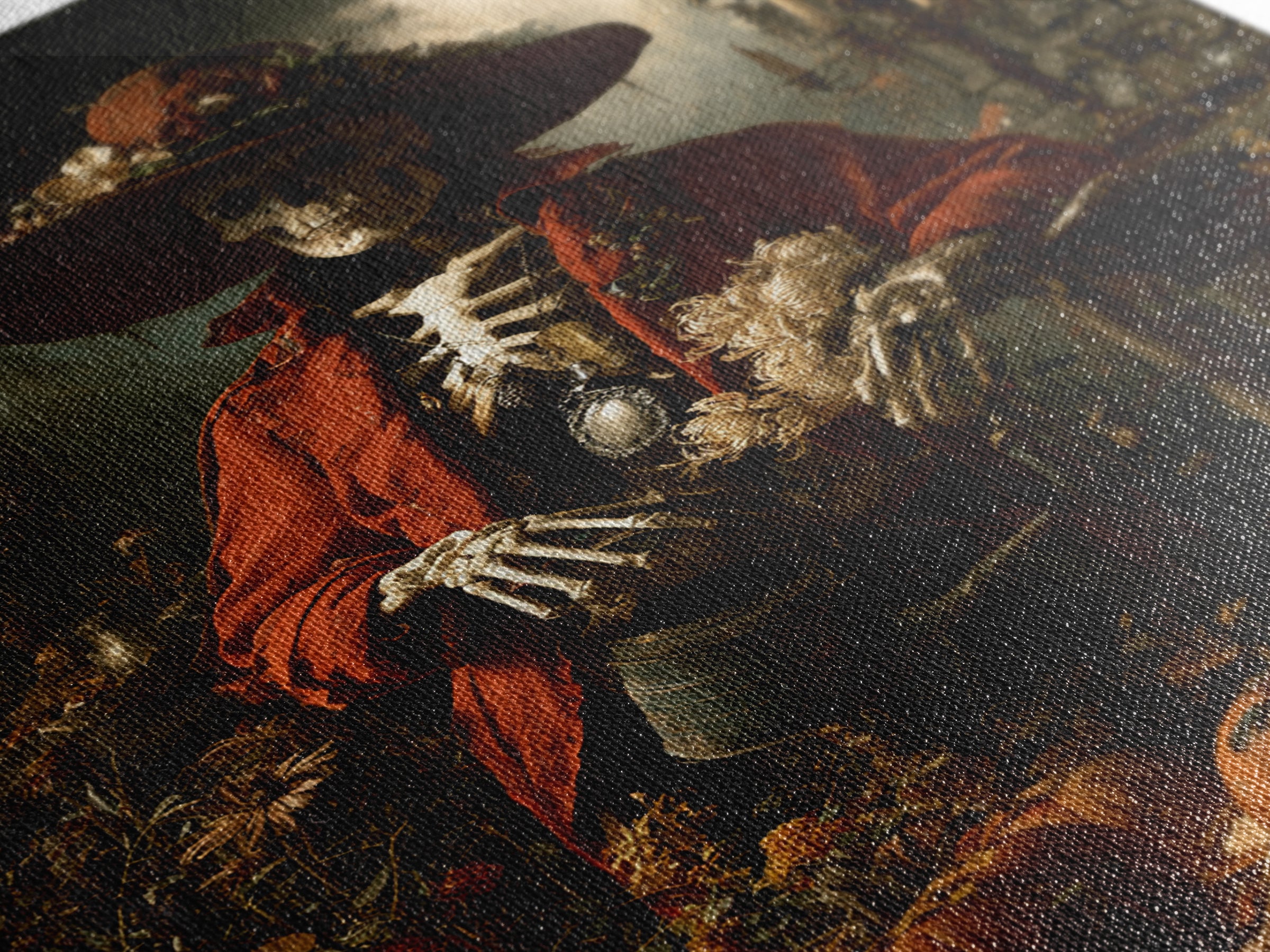 The Skeleton Gardeners, Victorian Gothic Art, Vertical Wall Art, Framed Canvas Print, Gothic Wall Decor, Halloween Portrait Art