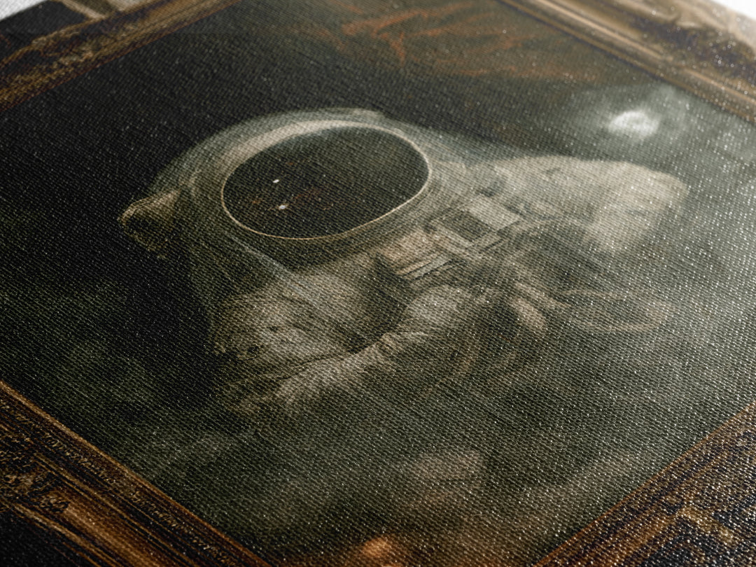 The Astronaut Ghost, Dark Academia Wall Art, Vertical Wall Art, Canvas Print, Gothic Wall Decor, Halloween Portrait Art