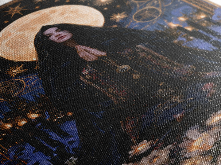 The Garden Of The Eyeless Moon, Lovecraftian Portrait Art, Vertical Wall Art, Framed Canvas Print, Gothic Wall Decor, Halloween Portrait Art