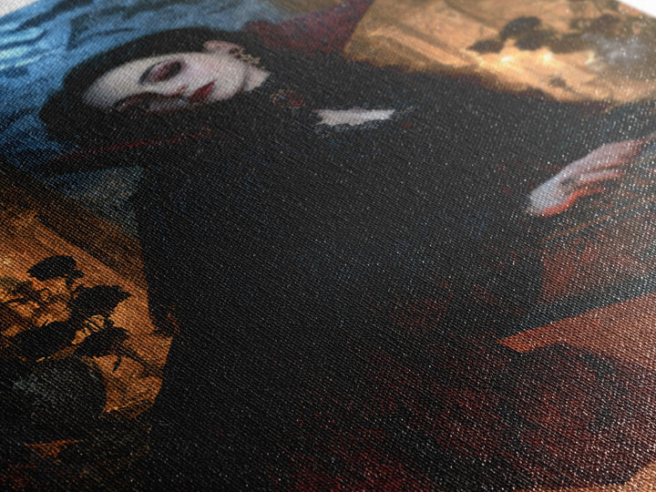 The Rose-Coffin Countess, Victorian Vampire Portrait, Vertical Canvas Print, Classic Halloween Decor, Canvas Print, Classic Monster Art